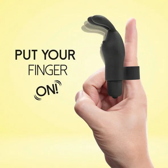 FeelzToys Magic Finger - Wibrator na palec, Czarny, 10 cm