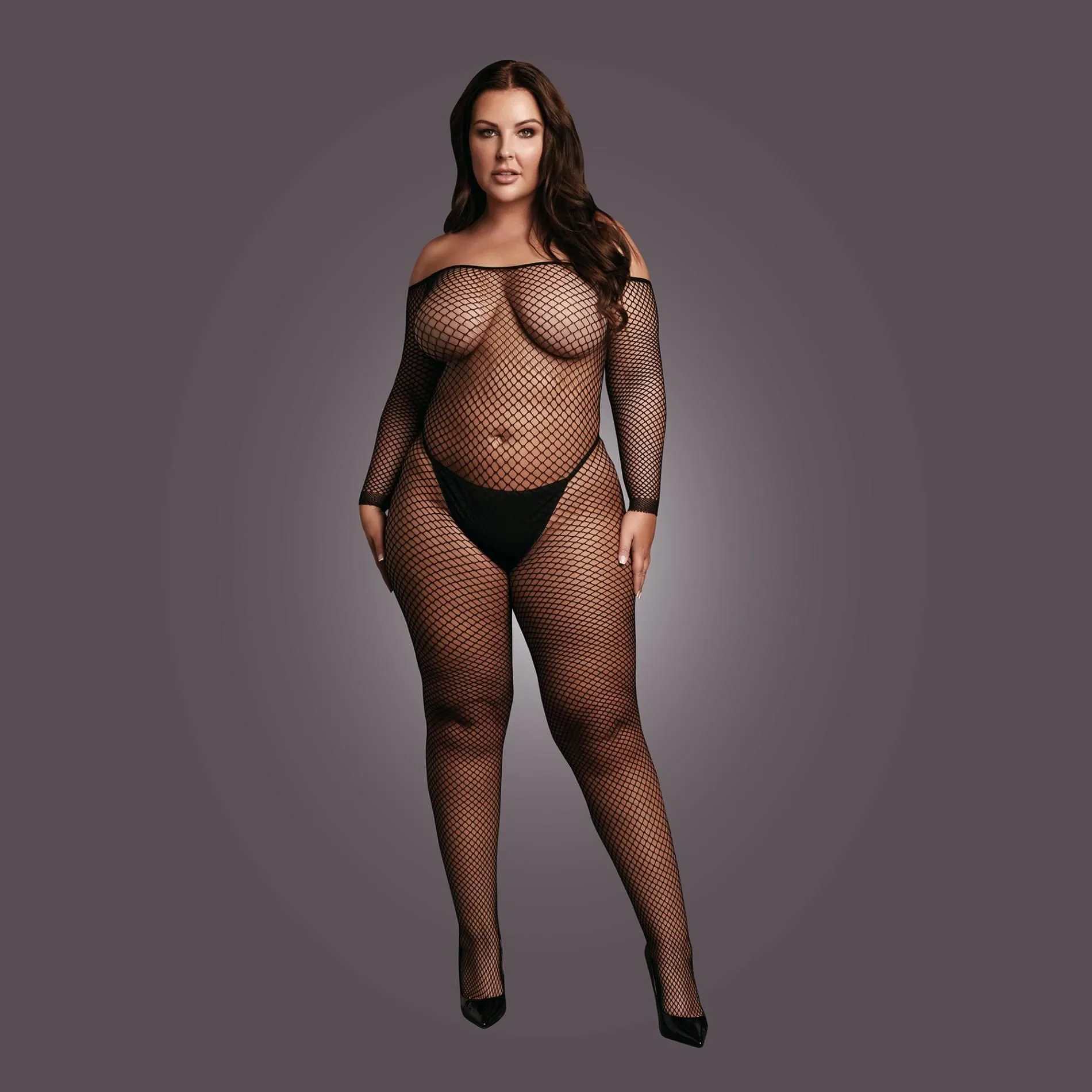 Le Désir With Off Shoulder Neckline - Bodystocking, Plus Size