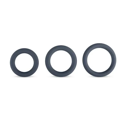 Набір ерекційних кілець Boners 3-Piece Cock Ring Set, 3 шт (сірий)