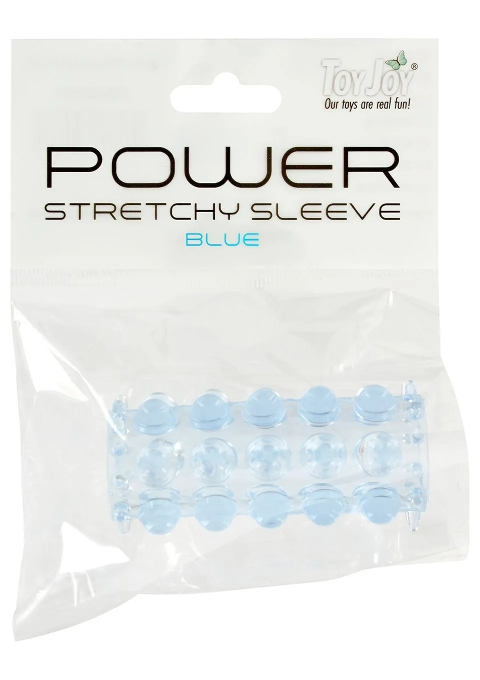 Насадка на пеніс Toy Joy Power Stretchy Sleeve, 6,5 см (блакитний)