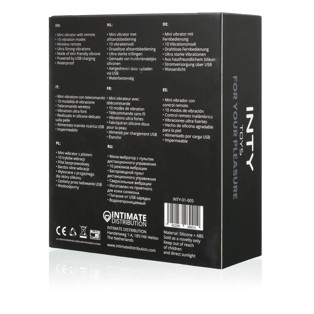 Міні-вібратор Inty Toys Pulse, 12 см (чорний)