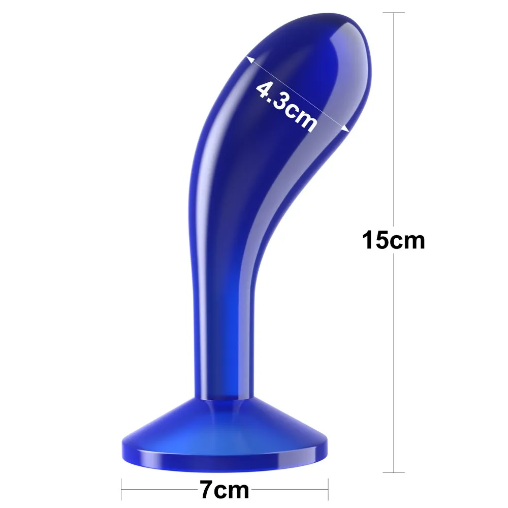 Анальная пробка Flawless Clear Anal Plug 6'', 15 см (синий)