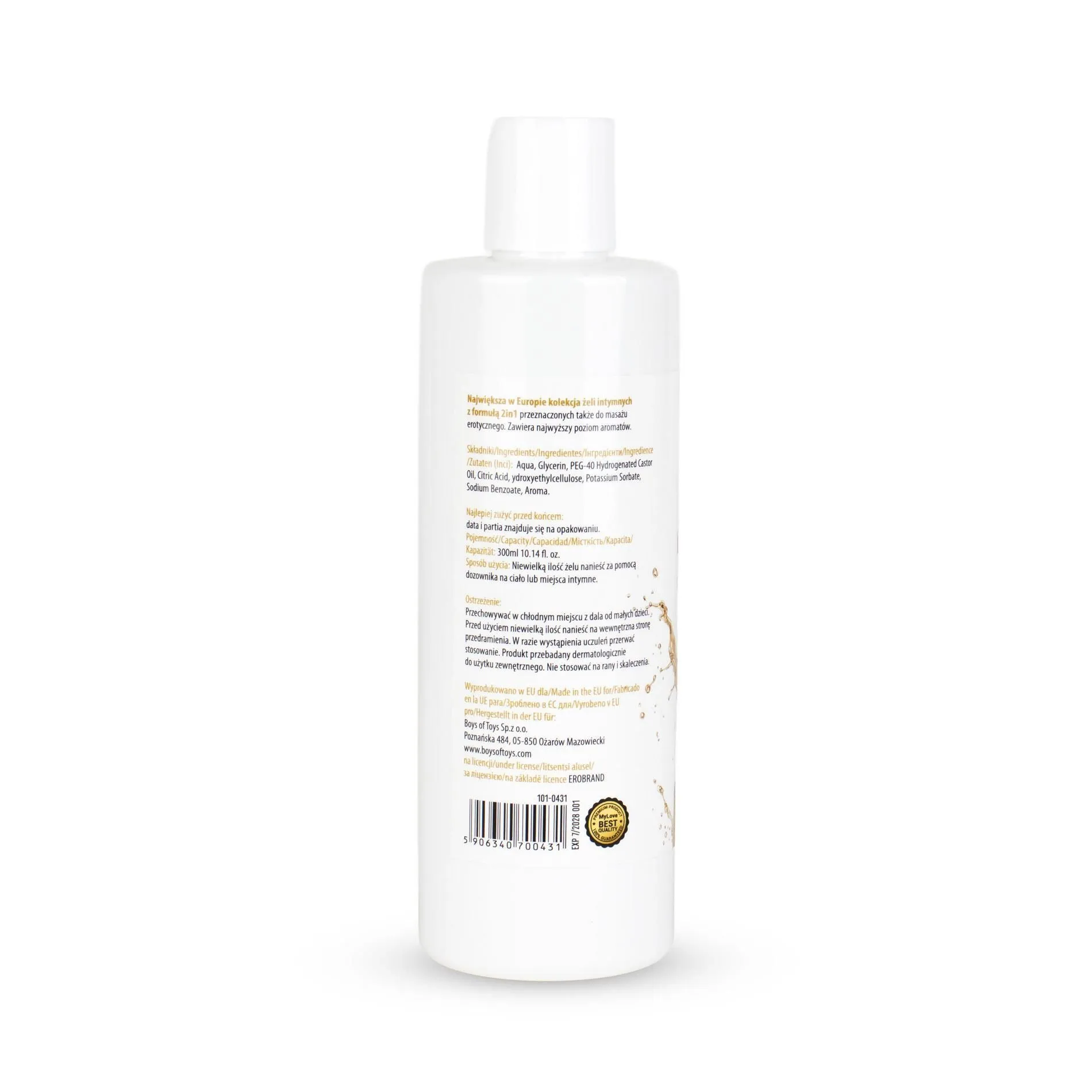 MyLove Aroma Series Intim&Massage 2in1 Sparkling Wine - Lubrykant, Szampan, 300 ml