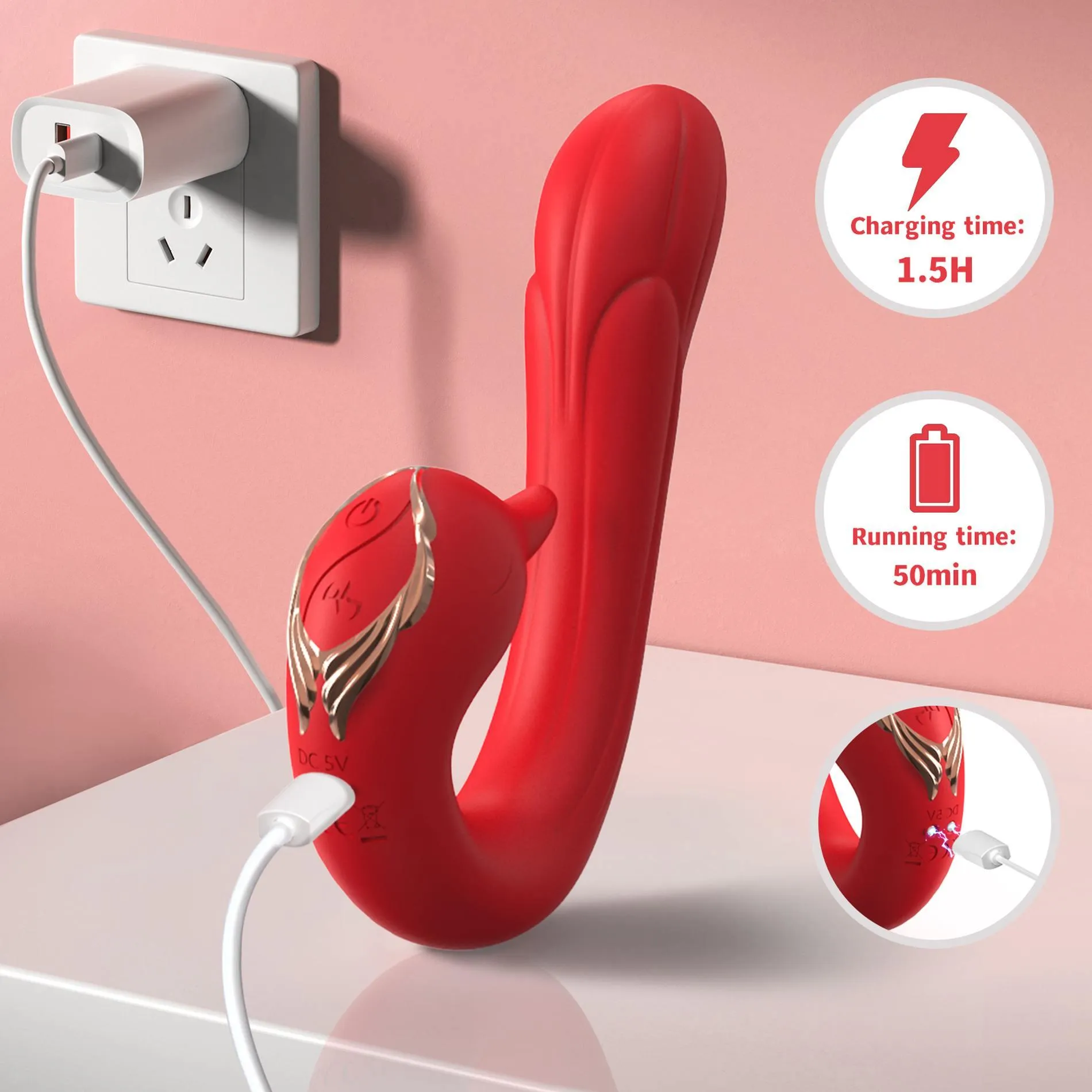 Вибратор B - Series Joy Swan Red, 16.2 см (красный)
