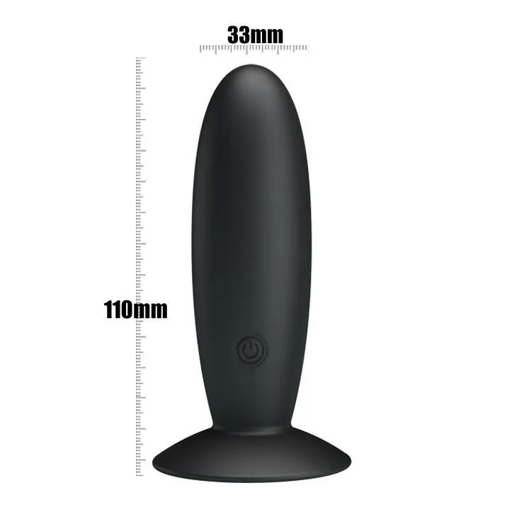 Анальна пробка Pretty Love Butt Plug Massager, 11 см (чорний)
