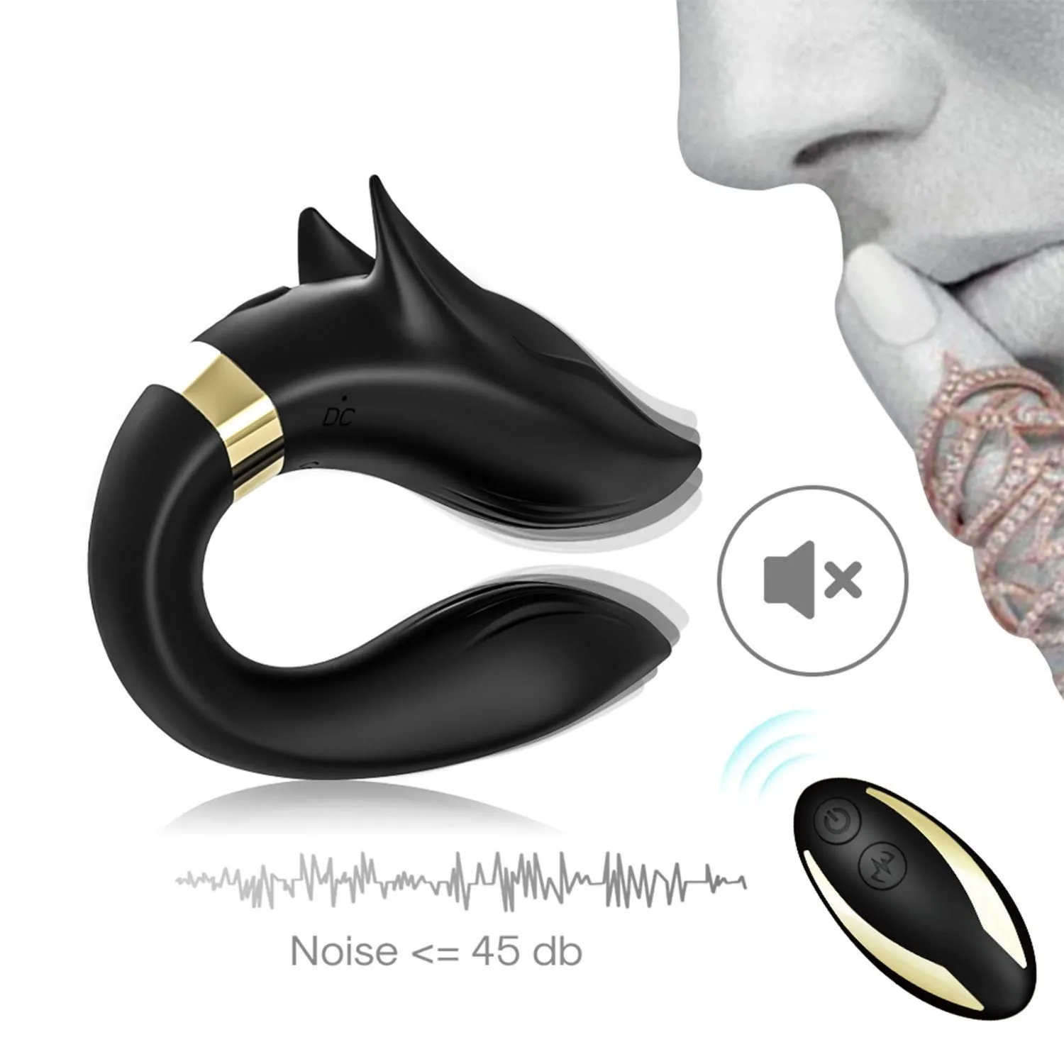B - Series Joy Fox - Wibrator dla par, Czarny, 9.2 cm