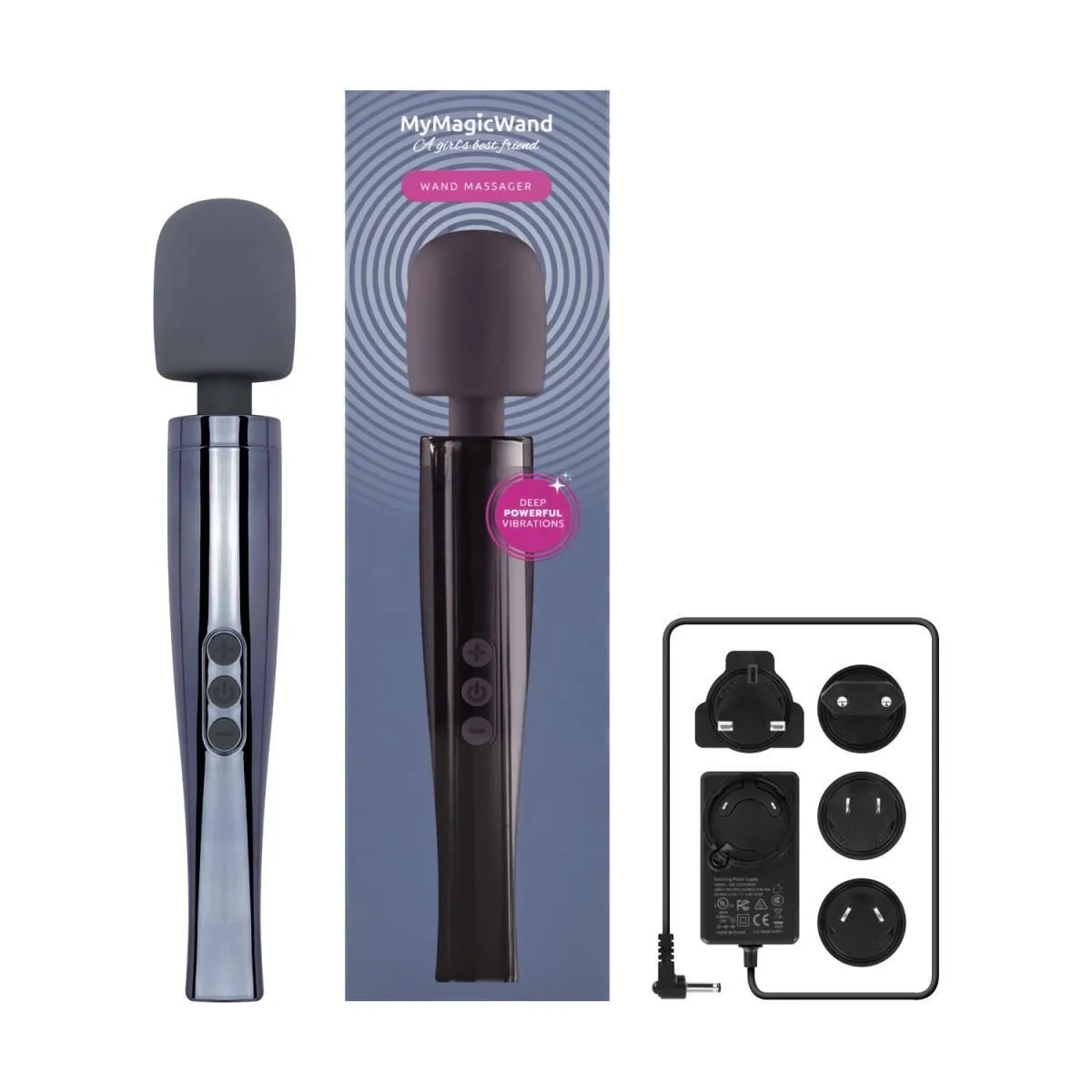 Вибромассажер EasyToys MyMagicWand, 33 см (серый)