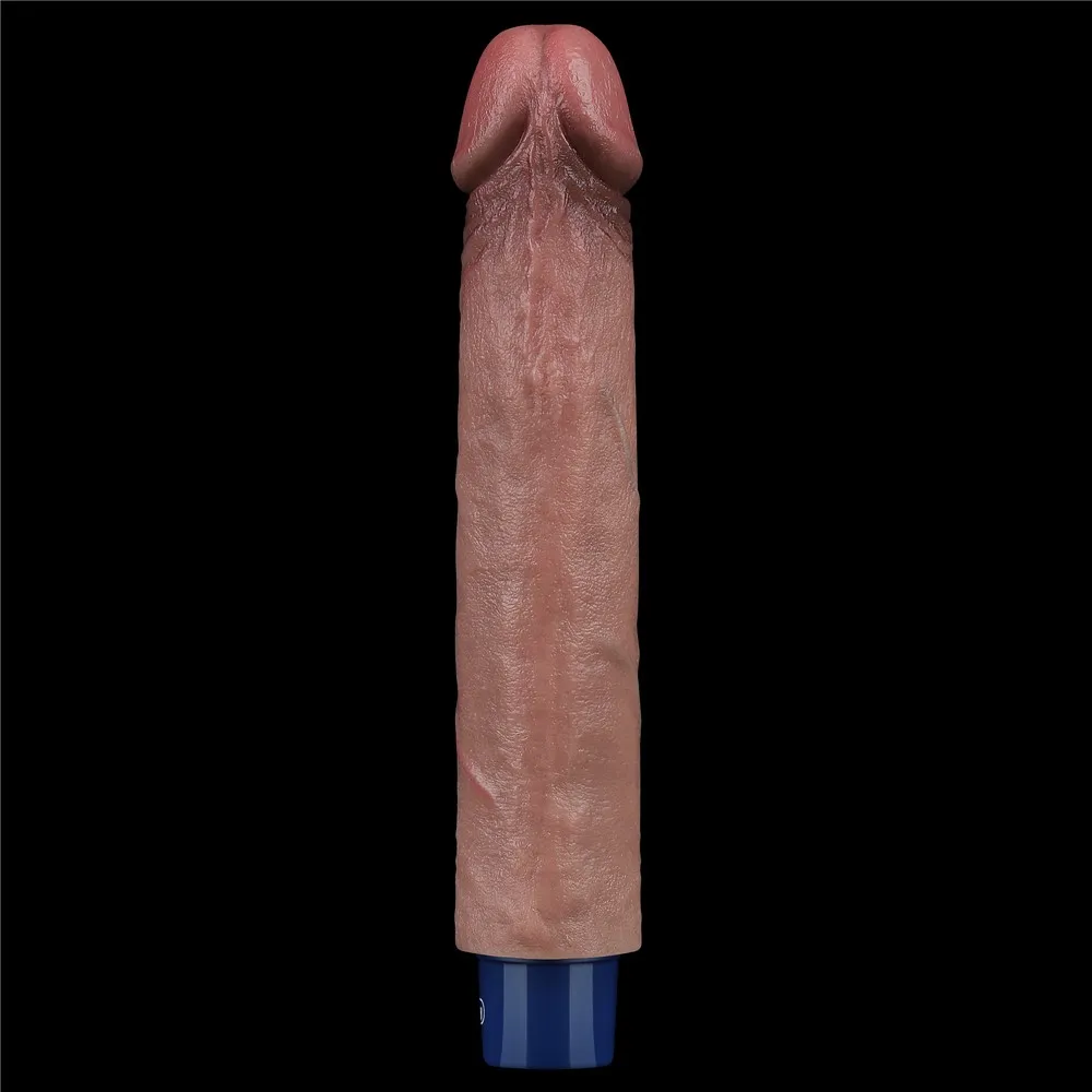 Lovetoy Real Softee 9" Platinum Silicone - Wibrator, Brązowy, 22.8 cm