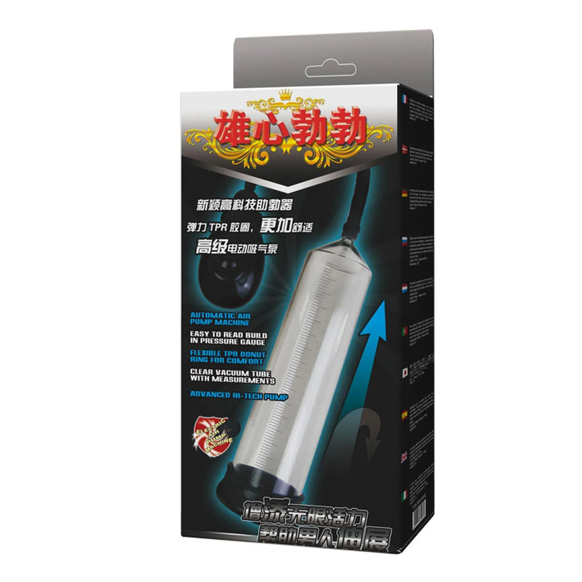 BAILE Automatic air pump machine - Pompka do penisa, Przezroczysty, 24.5 cm