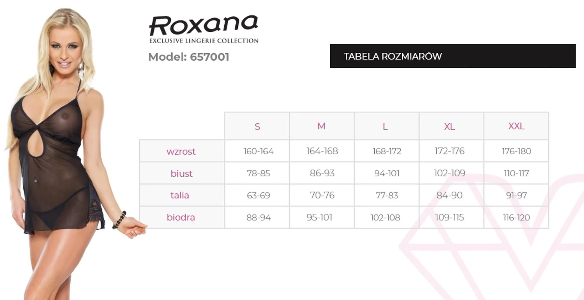 ROXANA 6570 - Komplet koszulka i stringi, XL