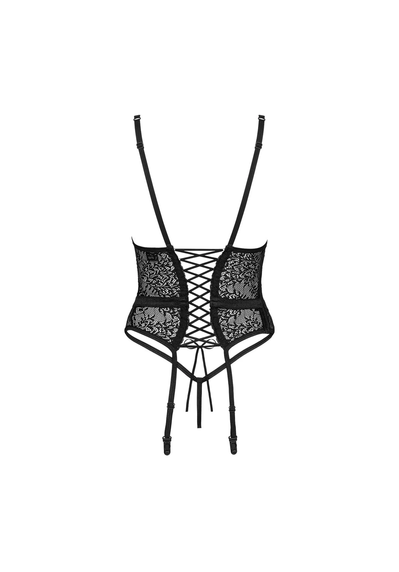 Корсет и стринги Obsessive Yaskana, XS/S (черный)
