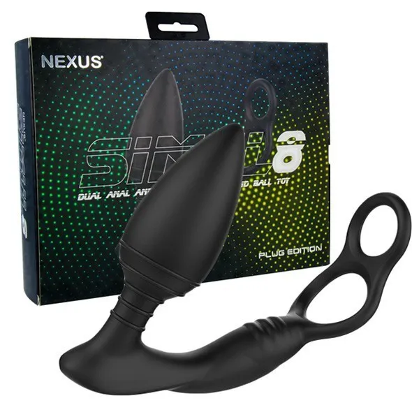 Анальная пробка с эрекционным кольцом Nexus Simul8 Plug Edition, 12 см (черный)
