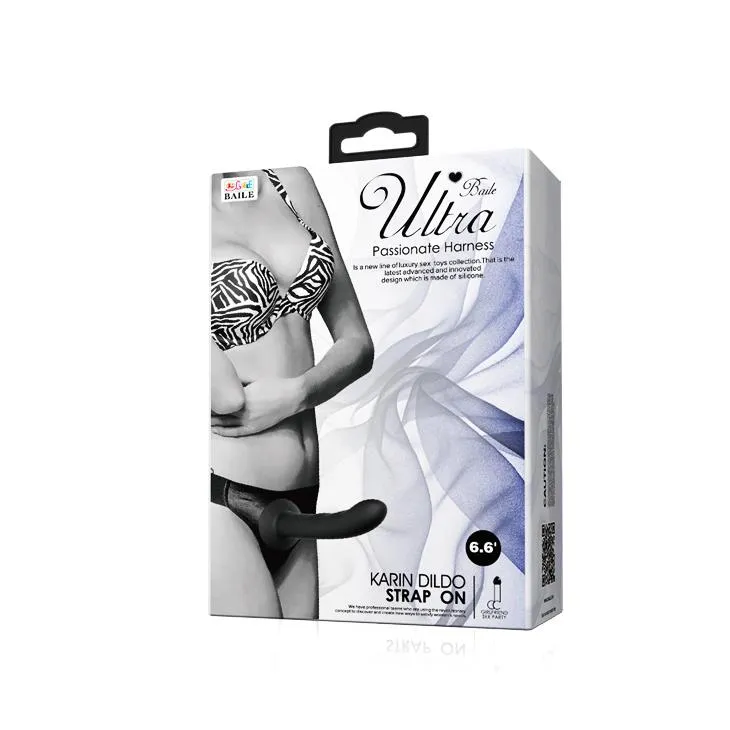 BAILE Ultra Passionate Harness - Strapon, Czarny, 16.8 cm