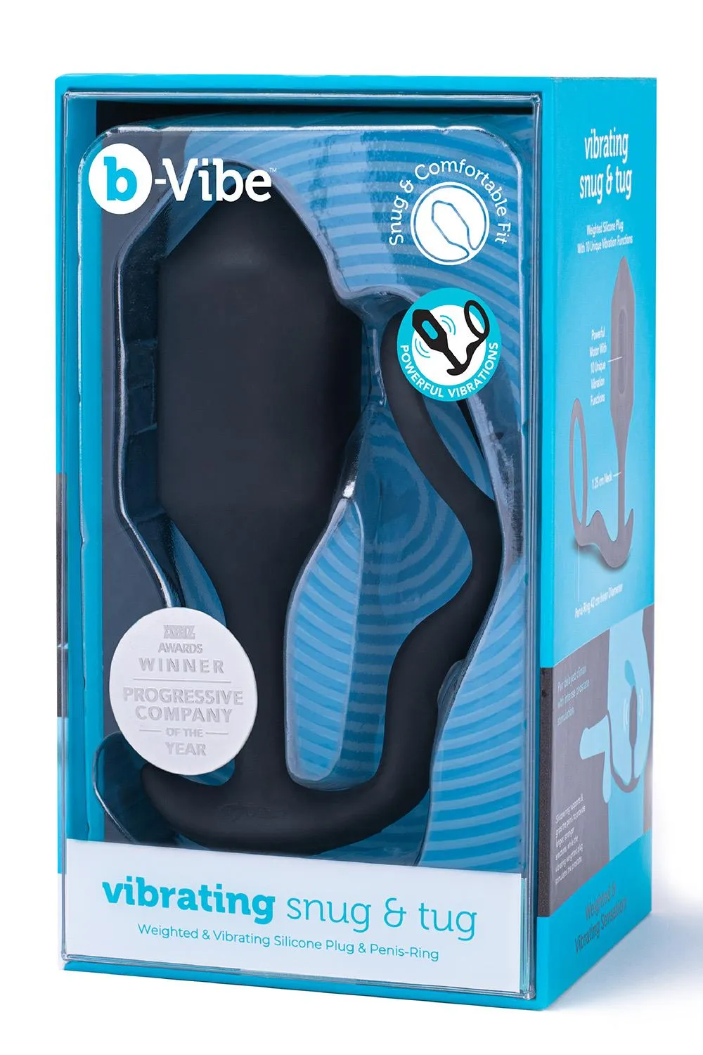 B-Vibe Snug Tug - Korek analny, Czarny, 12 cm, XL