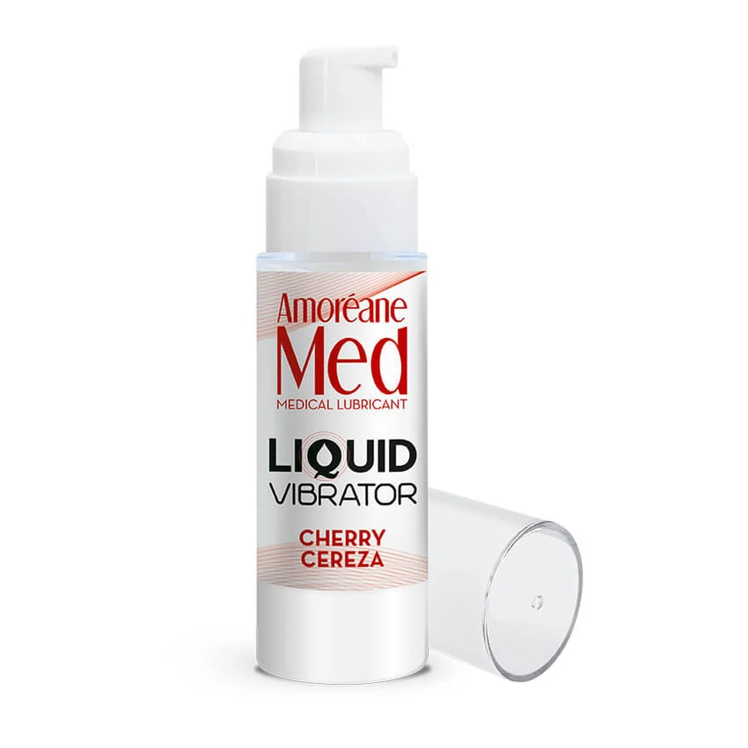 Amoreane Liquid Vibrator Cherry - Lubrykant na bazie wody, Wiśnia, 30 ml