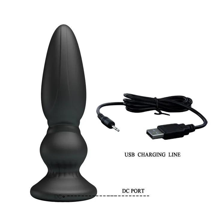 Mr. Play Vibrating Prostate Massager - Korek analny, Czarny, 12, 5 cm