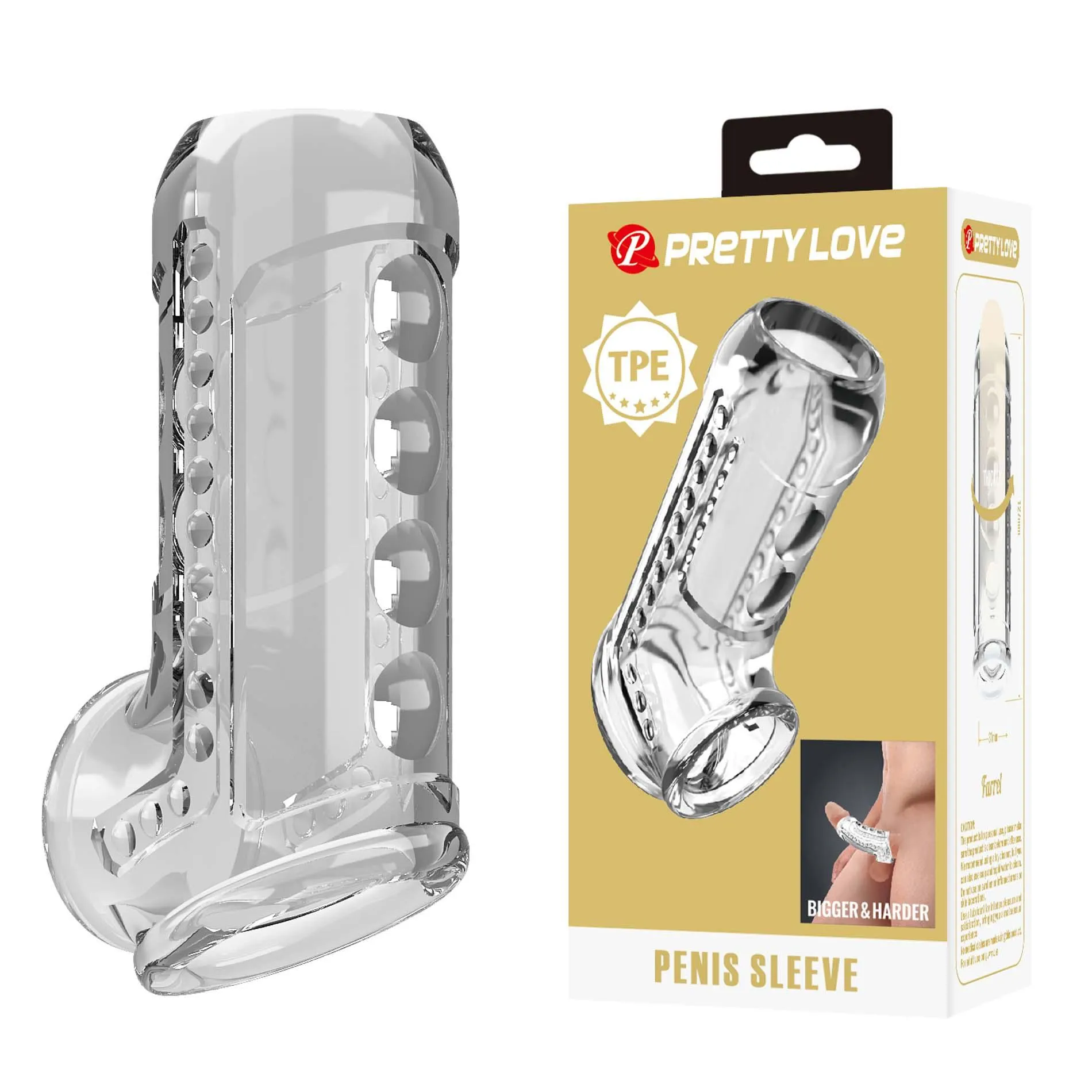 Насадка на пенис Pretty Love Penis Sleeve Clear Long, 12.7 см (прозрачный)