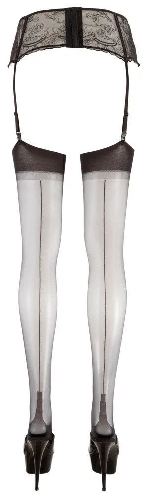 Чулки Cottelli Legwear с декоративным швом, 6 (черные)