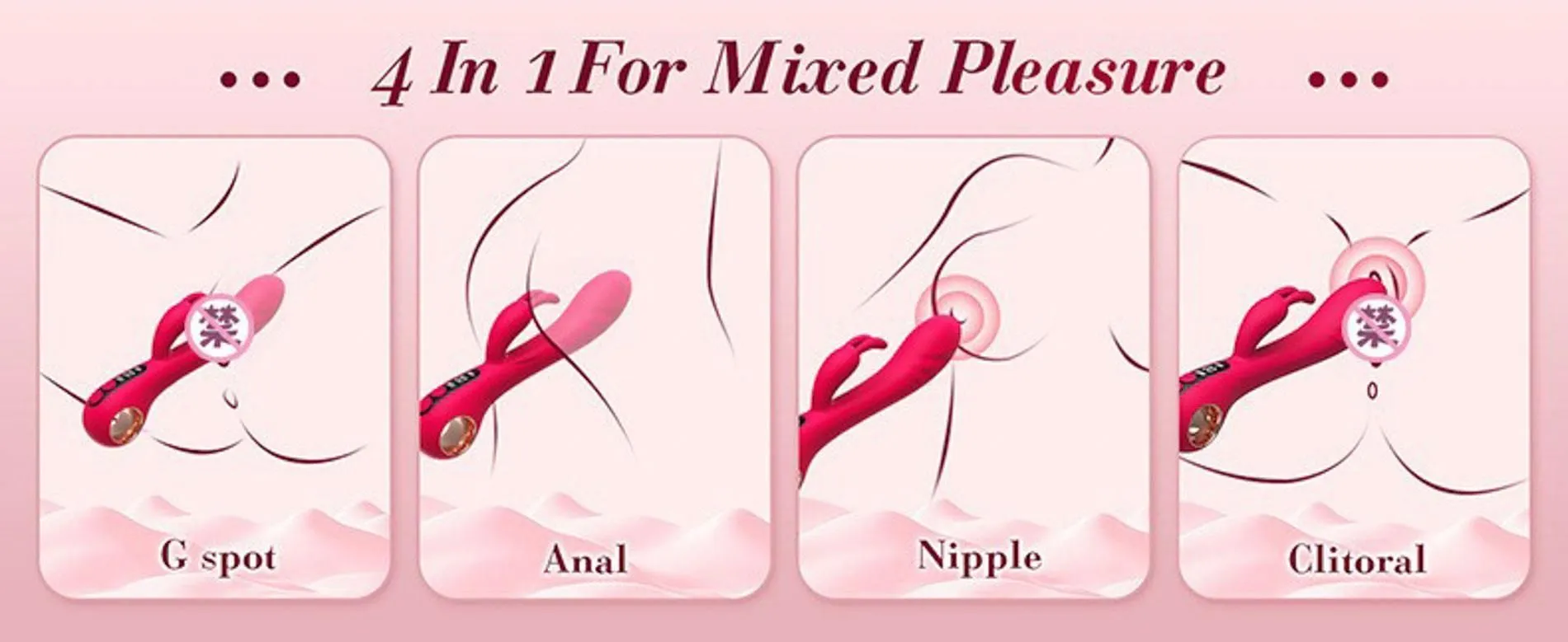 Вібратор-кролик B - Series Cute Rabbit G-Spot, 22.3 см (рожевий)