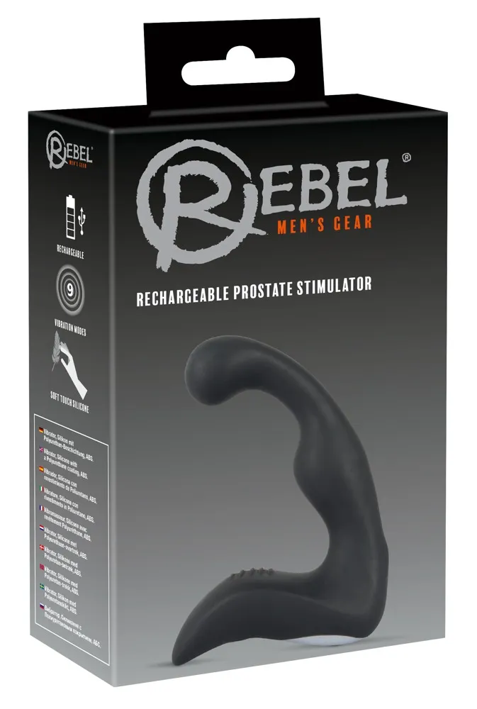 Стимулятор простаты Rebel Mens Gear Rechargeable, 14,3 см (черный)