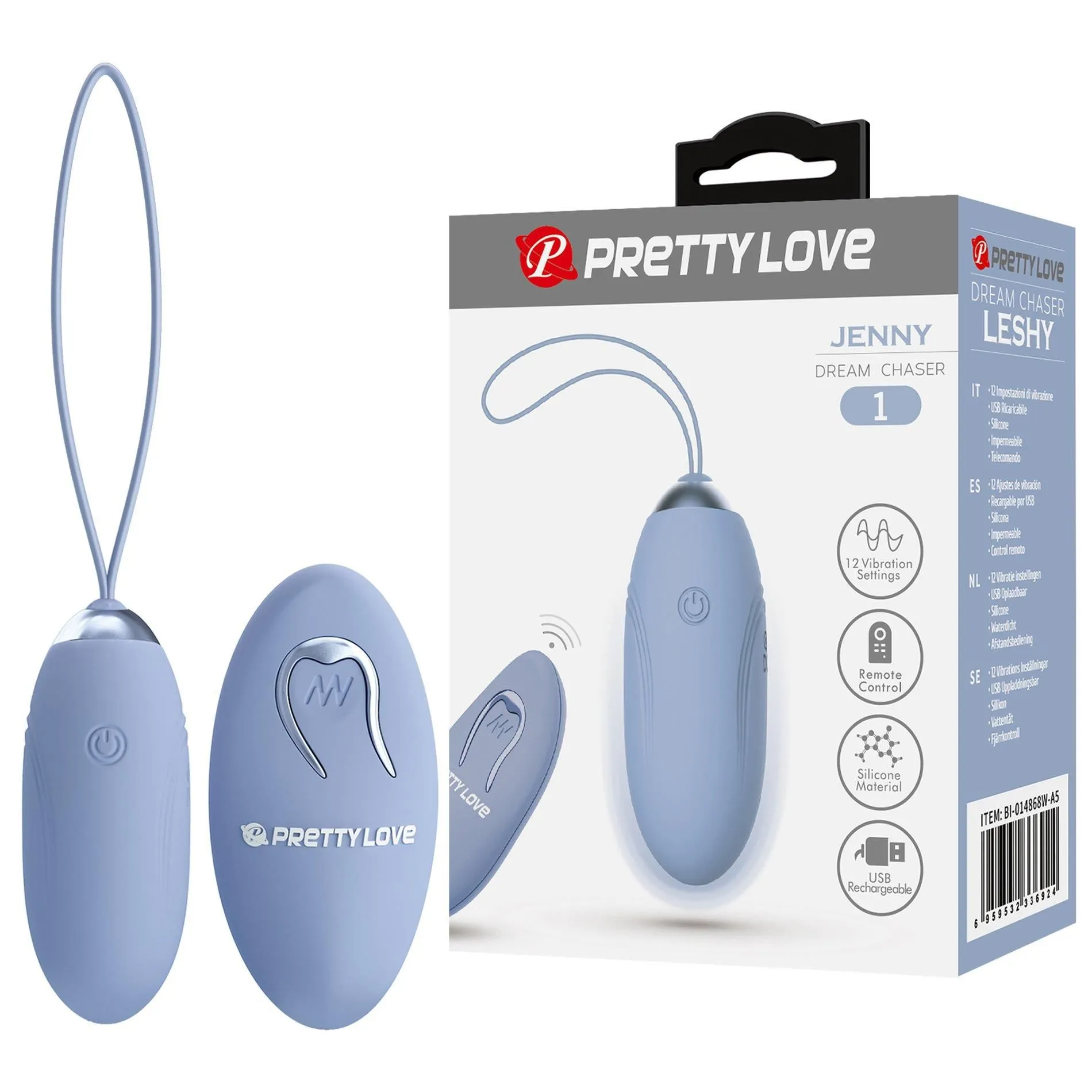 Віброяйце Pretty Love Jenny, 7 см (блакитний)