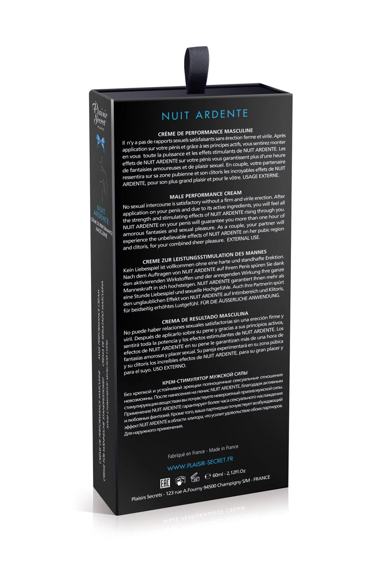 Secret Pleasure Nuit Ardente - Krem wzmacniający erekcję, Bezzapachowy, 60 ml