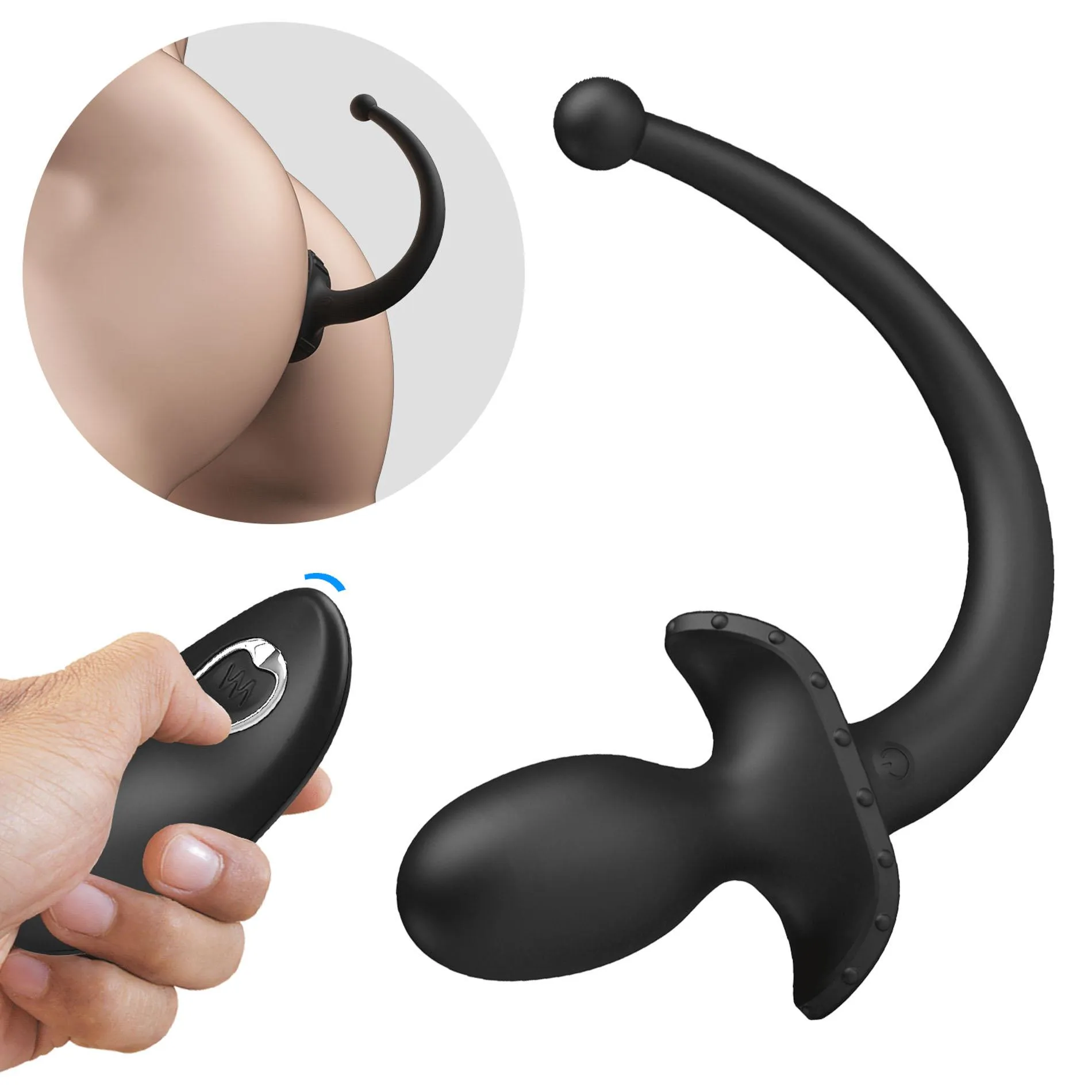 Mr. Play Remote Control - Korek analny, Czarny, 15 cm