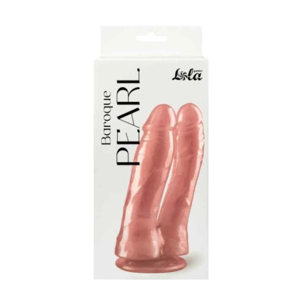 Lola Games Baroque Pearl - Dildo podwójne, Różowy, 17.5 cm