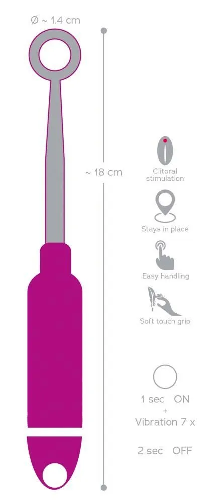 You2Toys Clit Stimulation Loop - Wibrator łechtaczkowy, Różowy, 17.9 cm