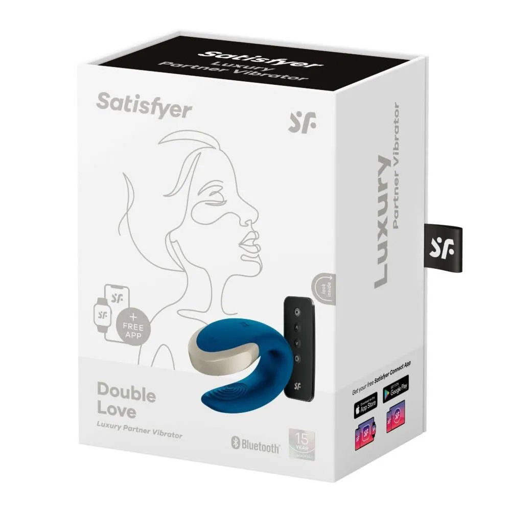 Satisfyer Double Love - Wibrator dla par, Niebieski, 8, 6 cm