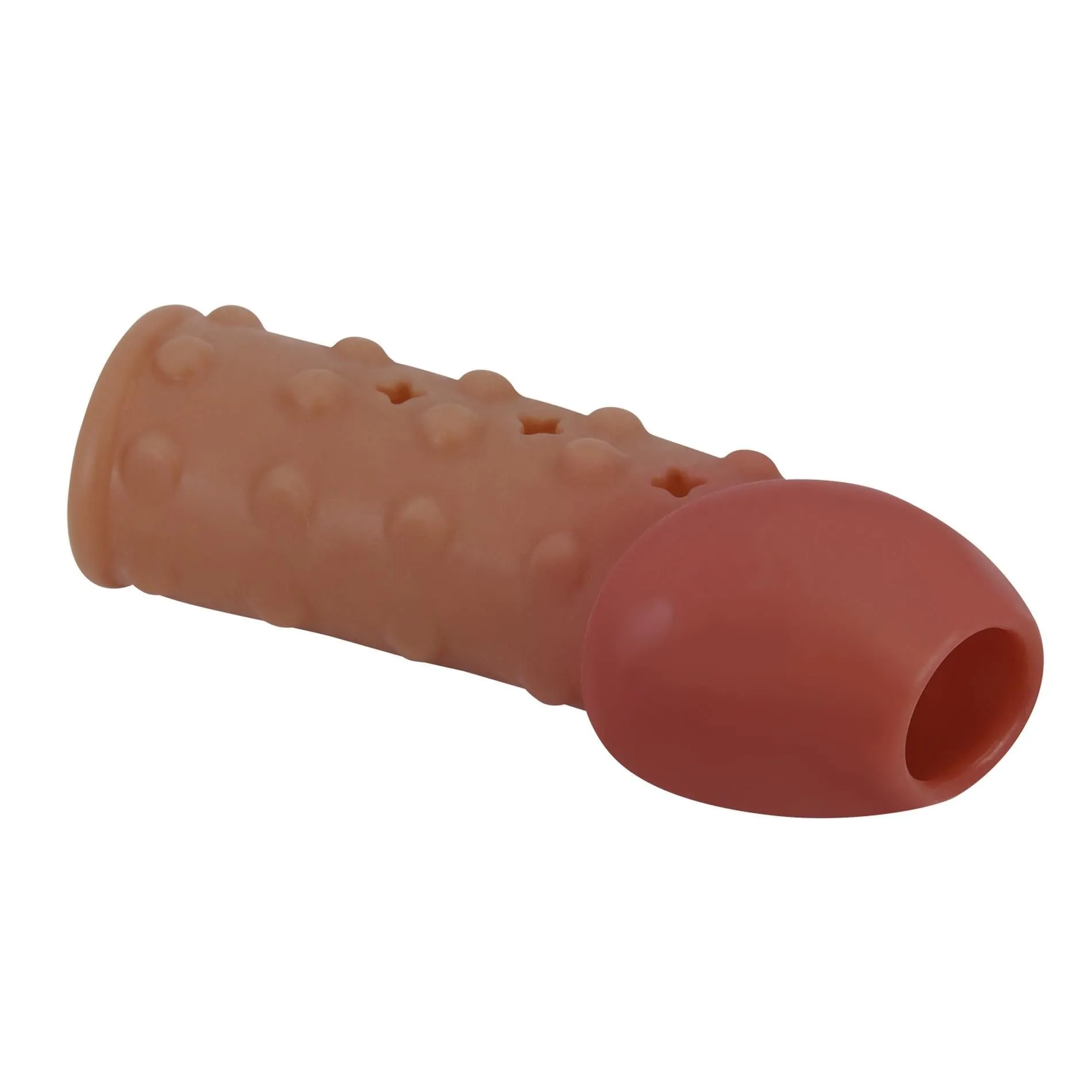 Pretty Love Penis Sleeve - Nakładka na penisa, Brązowy, 19.8 cm