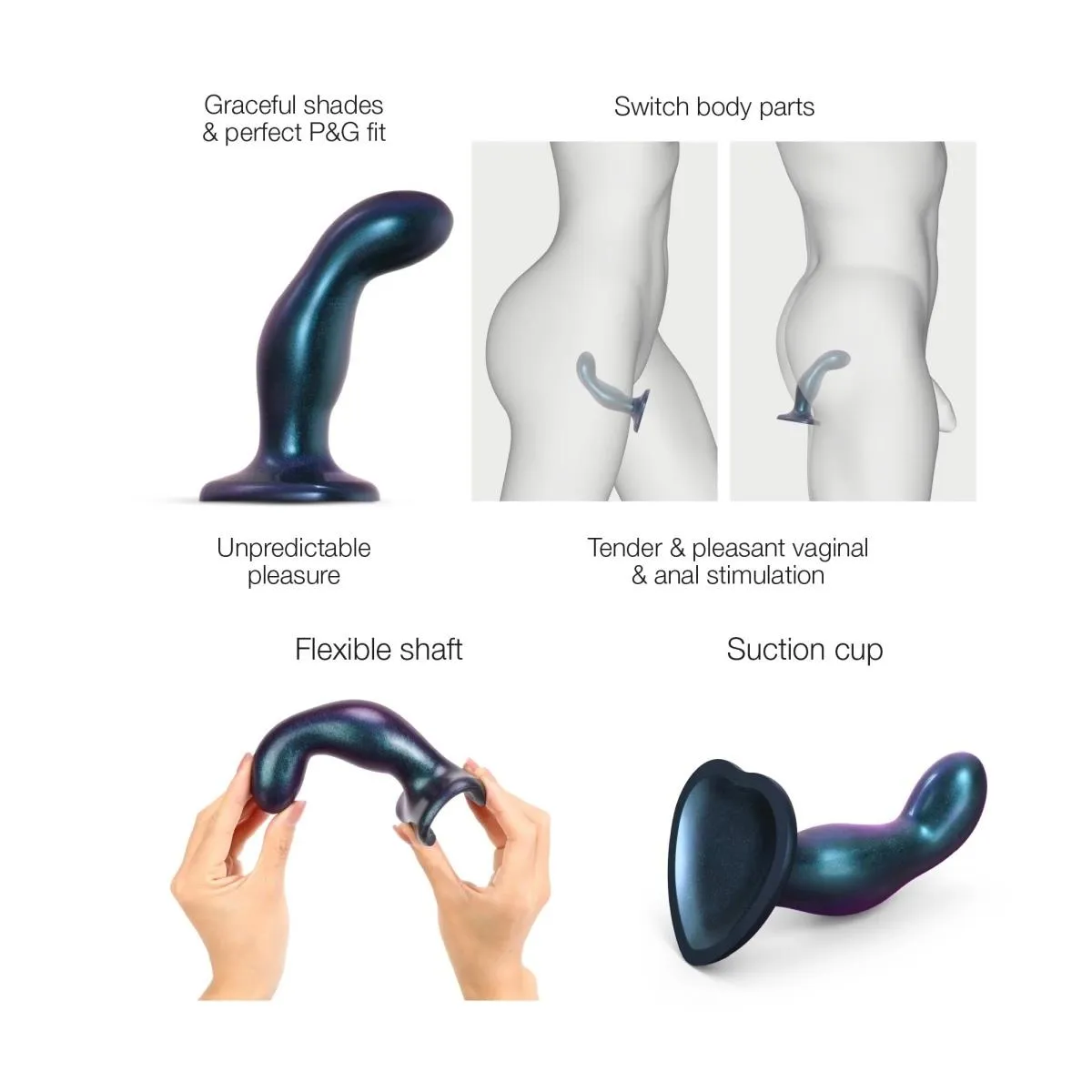 Strap-on-me Dildo Plug Snaky - Dildo, Niebieski, 15, 3 cm