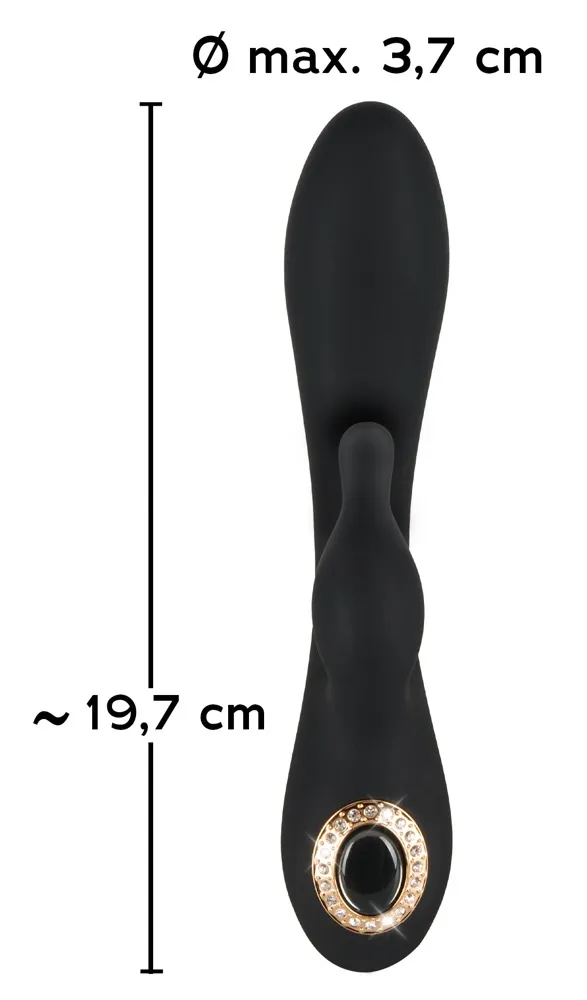 Cleopatra Rabbit - Wibrator królik, Czarny, 19, 7 cm