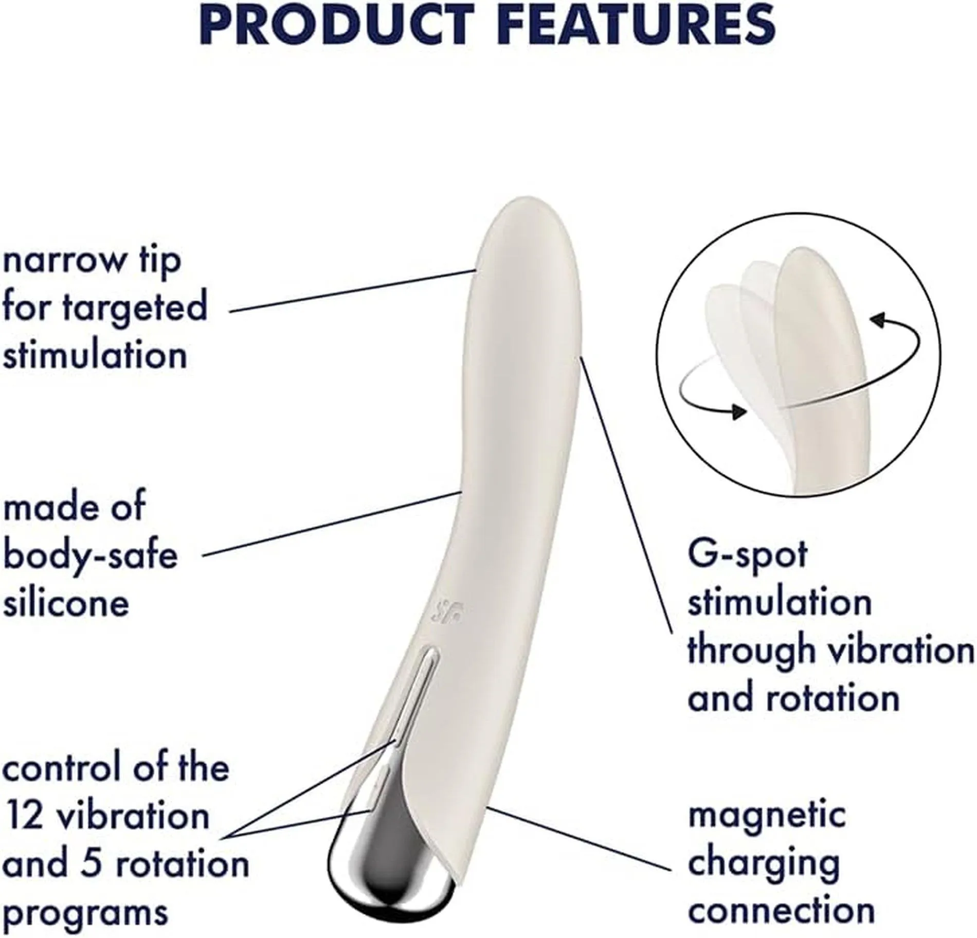 Вибратор Satisfyer Spinning Vibe 1, 17,5 см (белый)