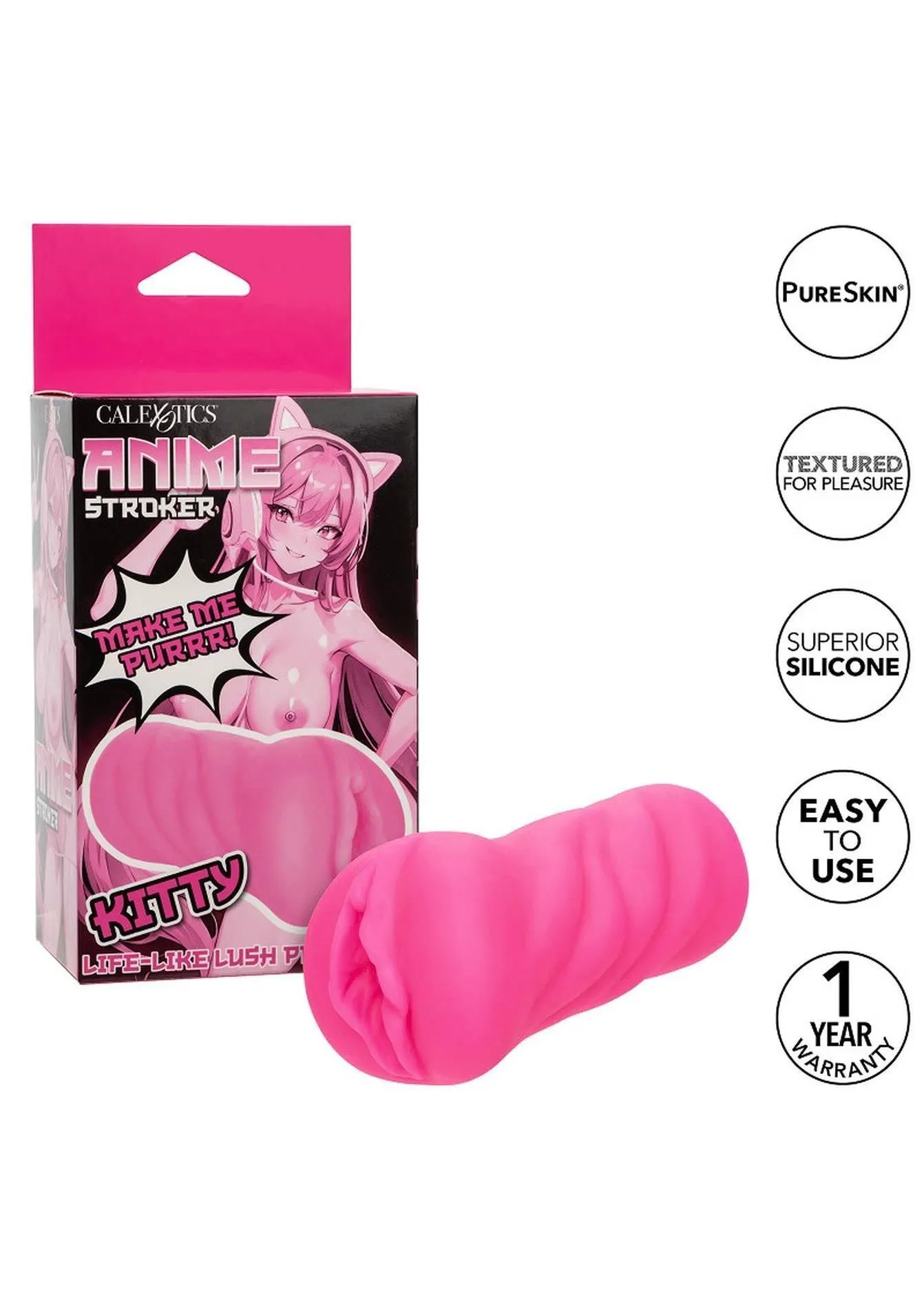 CalExtoics Anime Stroker Kitty - Masturbator, Różowy, 12 cm
