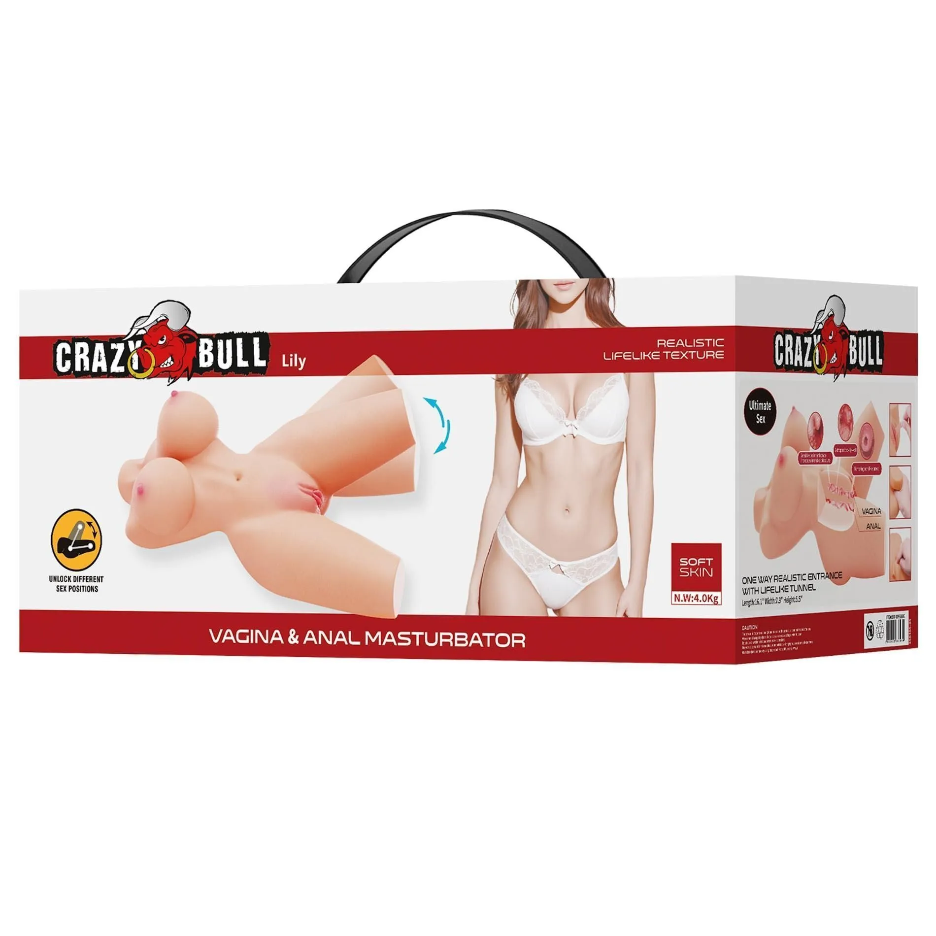 Реалистичный мастурбатор Crazy Bull Lily Vagina & Anal (телесный)