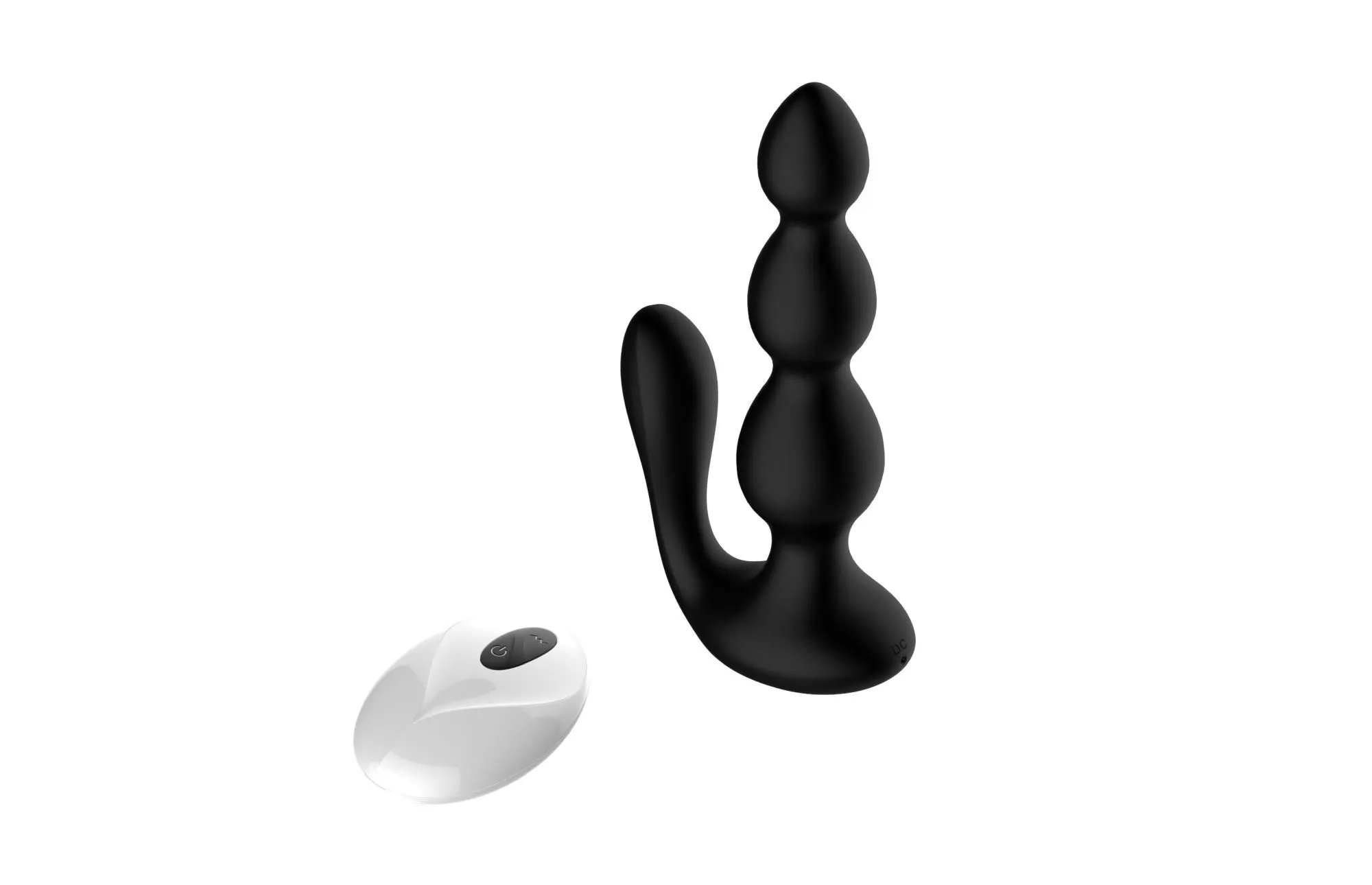 B - Series Cute Anal Beads - Korek analny, Czarny, 18 cm