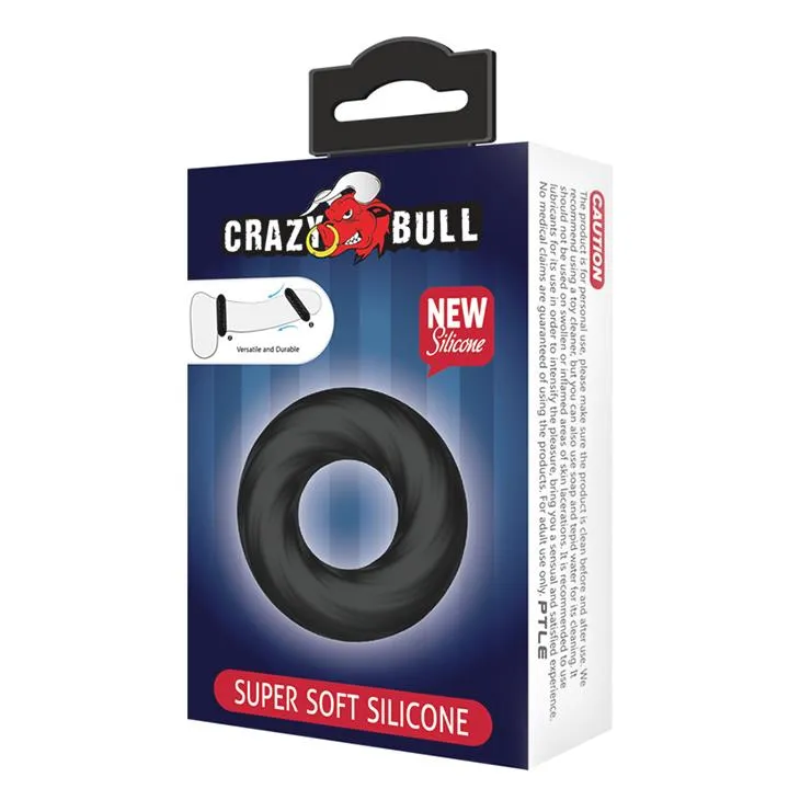 Эрекционное кольцо Crazy Bull Super Soft Silicone, 5 см (черный)