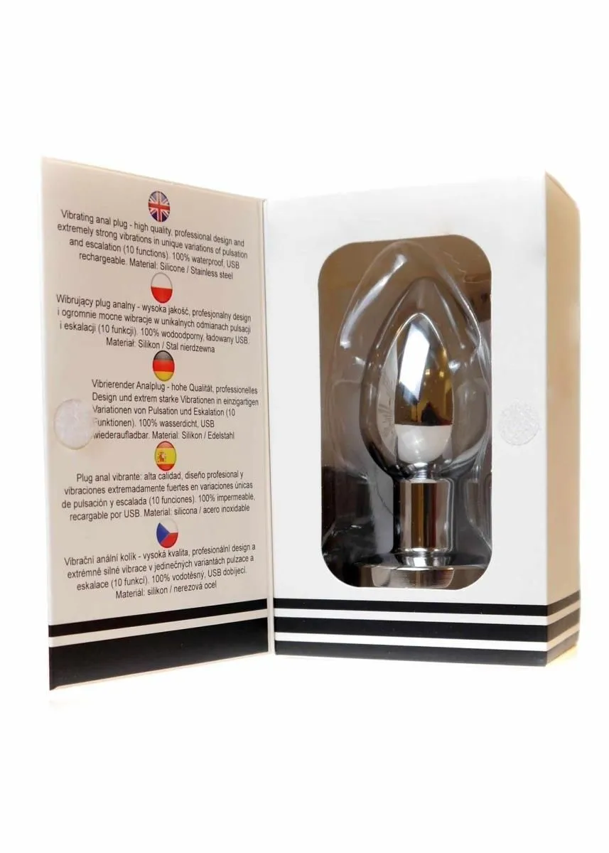 Анальна пробка B - Series Magic Rechargeable Butt Plug, 8.4 см (сріблястий)