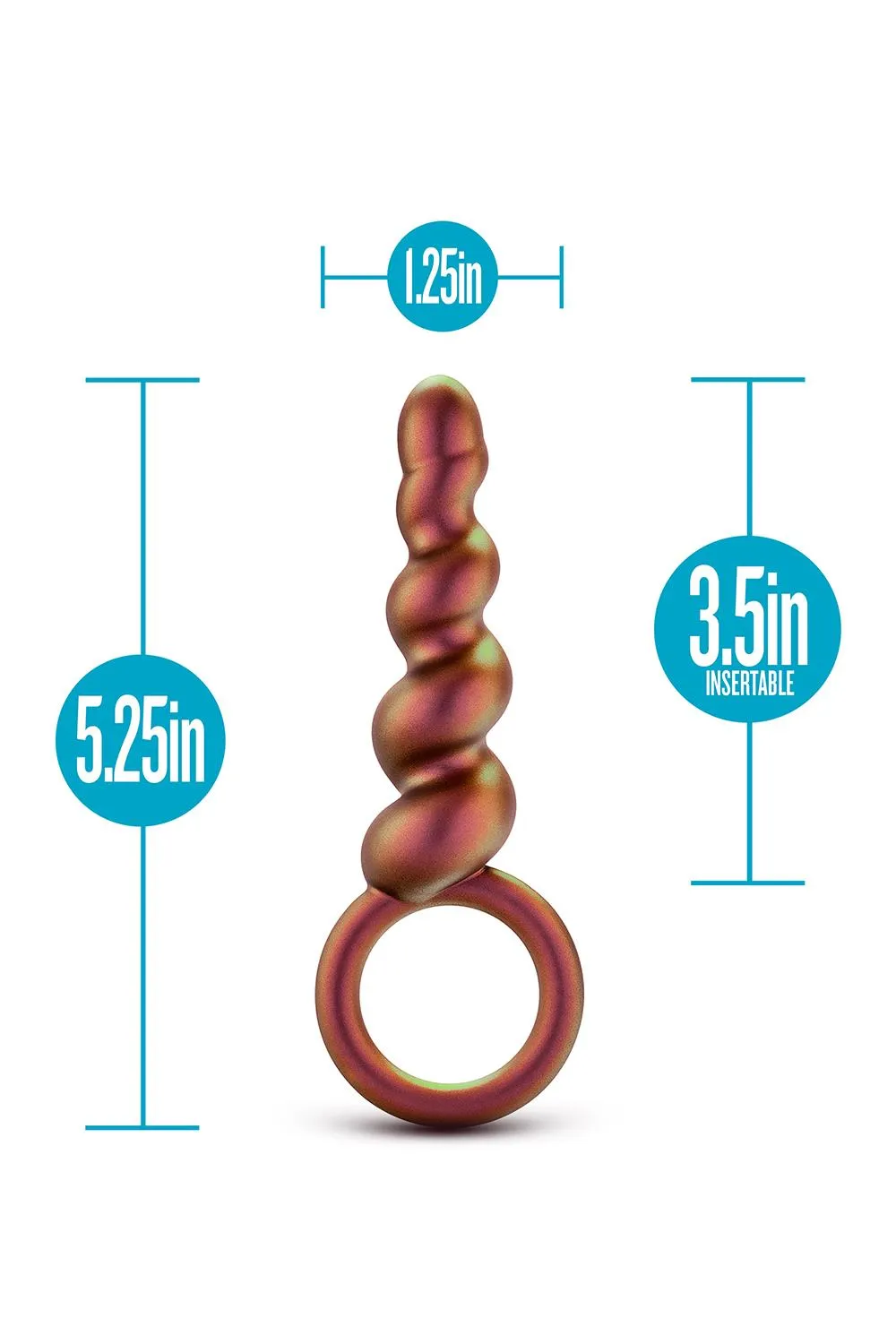 Анальна пробка Anal Adventures Matrix Spiral Loop Plug, 13.3 см (жовтогарячий)