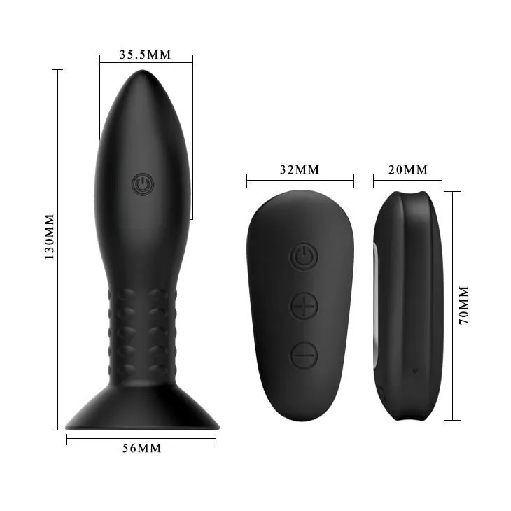 Анальна пробка LyBaile Mr Play RC Vibrating Butt, 11 см (чорний)