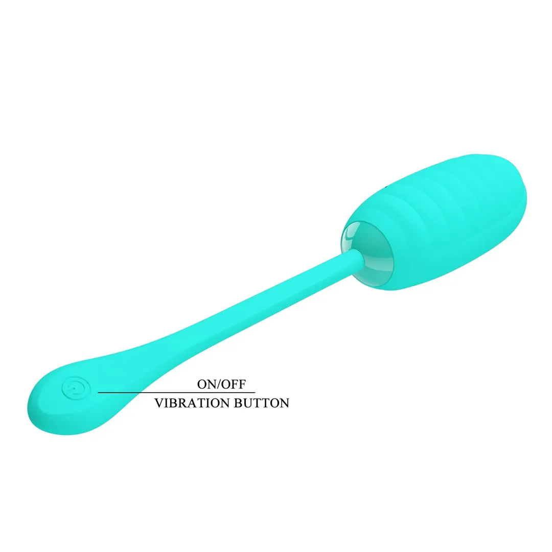 Виброяйцо Pretty Love Kirk Super Soft Silicone, 19,7 см (бирюзовый)