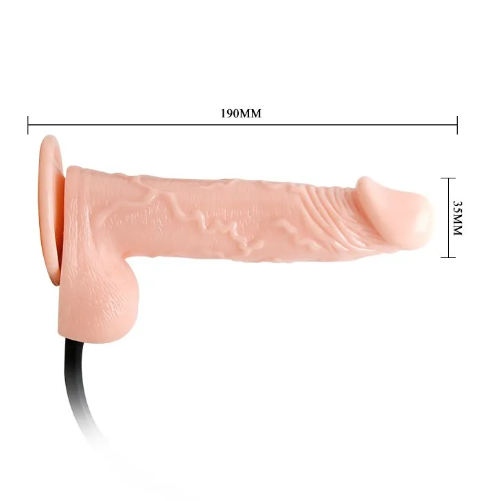 BAILE Inflatable Dong Vibration - Pompowany wibrator, W kolorze cielistym, 19 cm