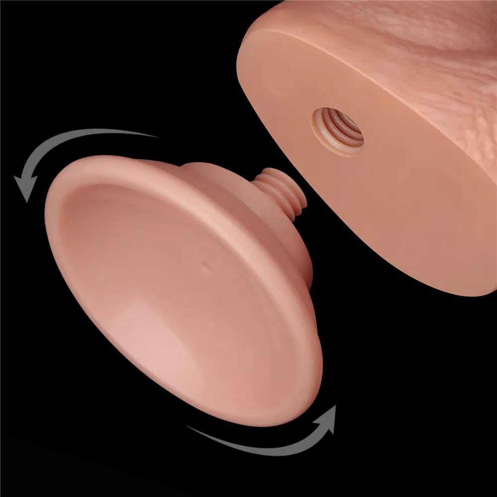 Lovetoy Sliding Skin Dual Layer Dong - Dildo, W kolorze cielistym, 19.5 cm
