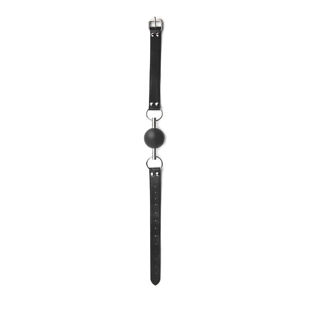 Ouch Solid Ball Gag - Knebel z kulką, Czarny, 61.5 cm, One size