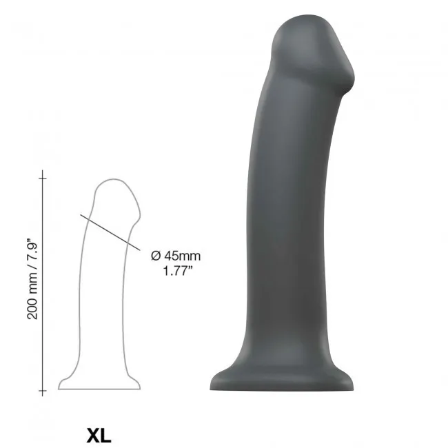 Фаллоимитатор Strap-On-Me Dual Density Bendable XL, 20 см (серый)