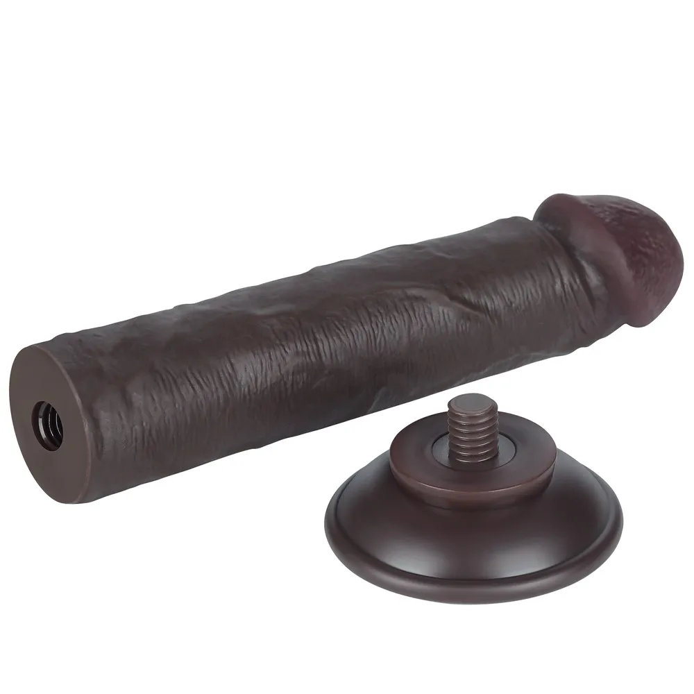 Lovetoy Sliding-skin Dong - Dildo z przyssawką, Czarny, 20 cm