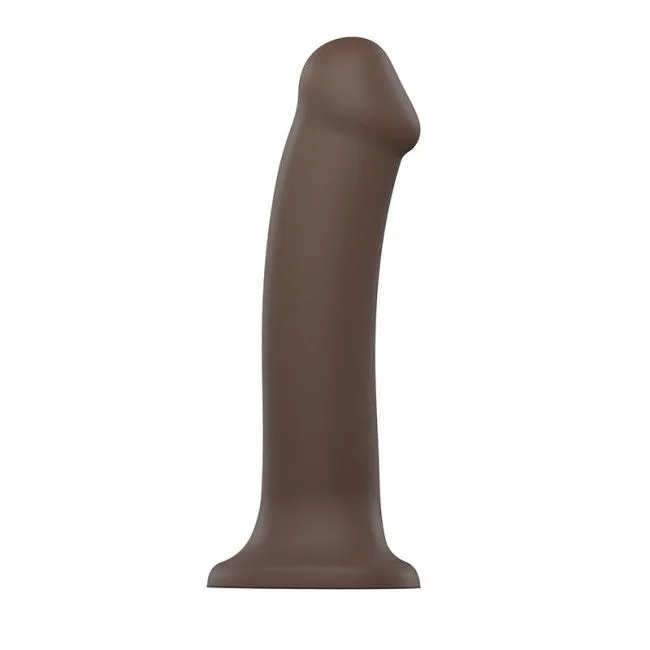 Фалоімітатор Strap-On-Me Dual Density Bendable XL, 20 см (коричневий)