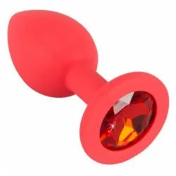 Анальна пробка з кристалом Colorful Joy Jewel Red Plug Small, 7,2 см (червоний)