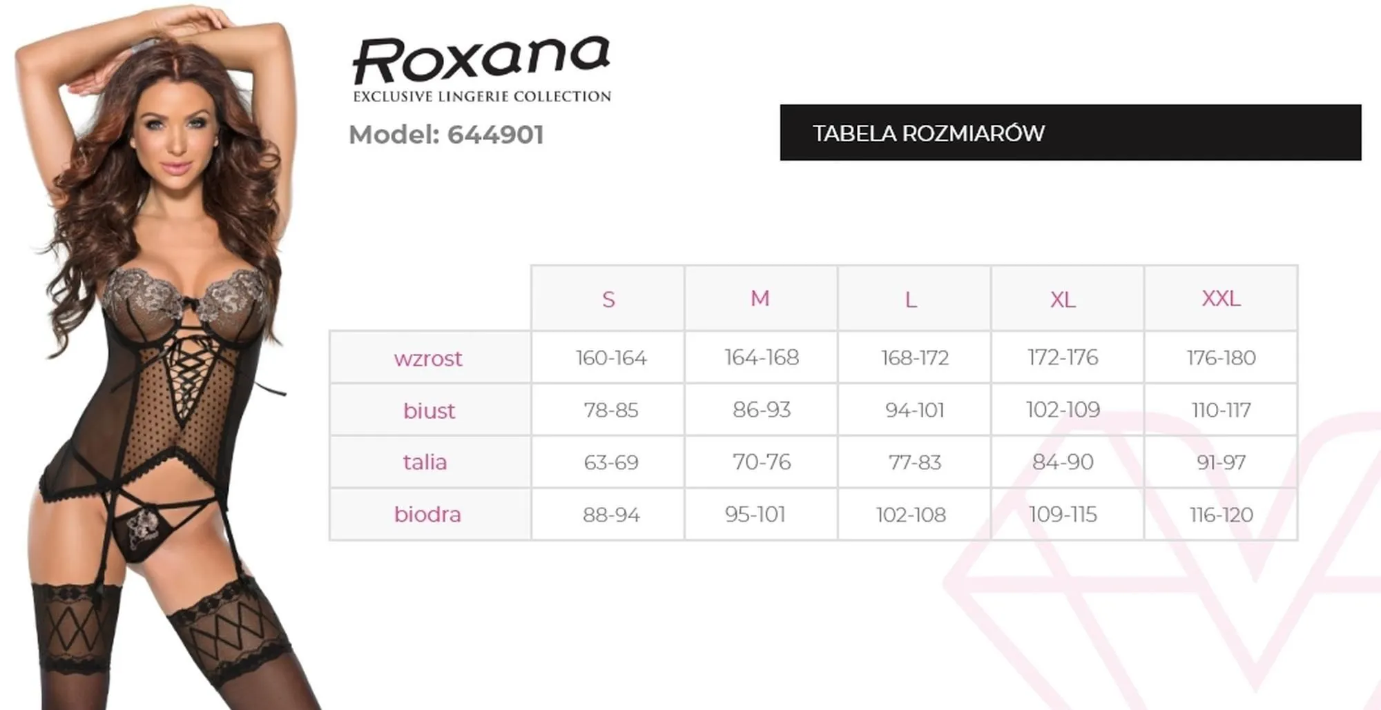 Комплект белья Roxana 6449, M (черный)